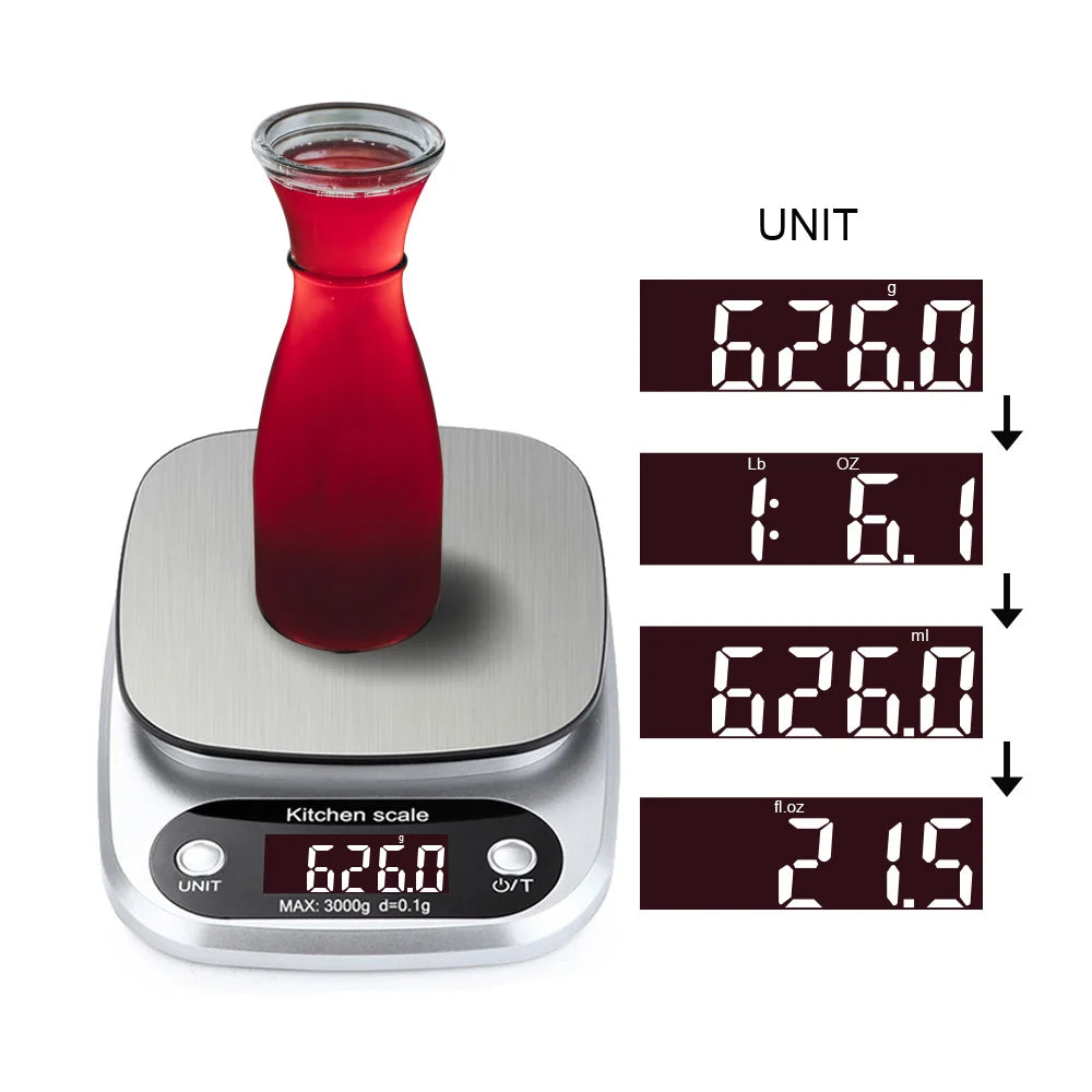 3kg 0.1g Mini Precision Scales Digital Kitchen Scale Jewelry Weighing Balance