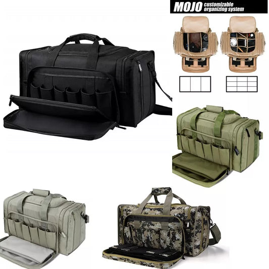 SoarOwl Tactical Bag Gun Range Bag Shooting Duffle Bags for Handguns Pistols with Lockable Zipper and Heavy Duty Antiskid Feet